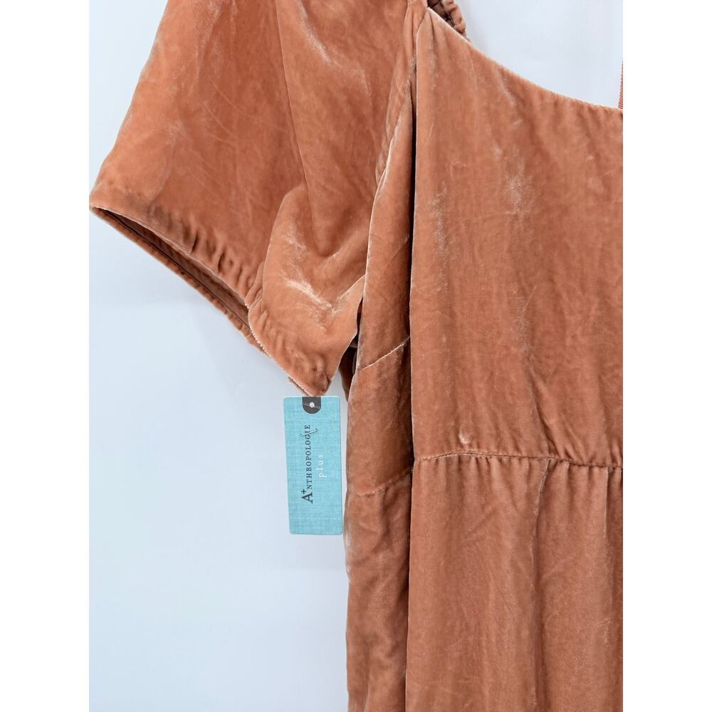 Anthropologie Velvet Empire Waist Midi Dress Blush 18W NWT - Picture 4 of 11